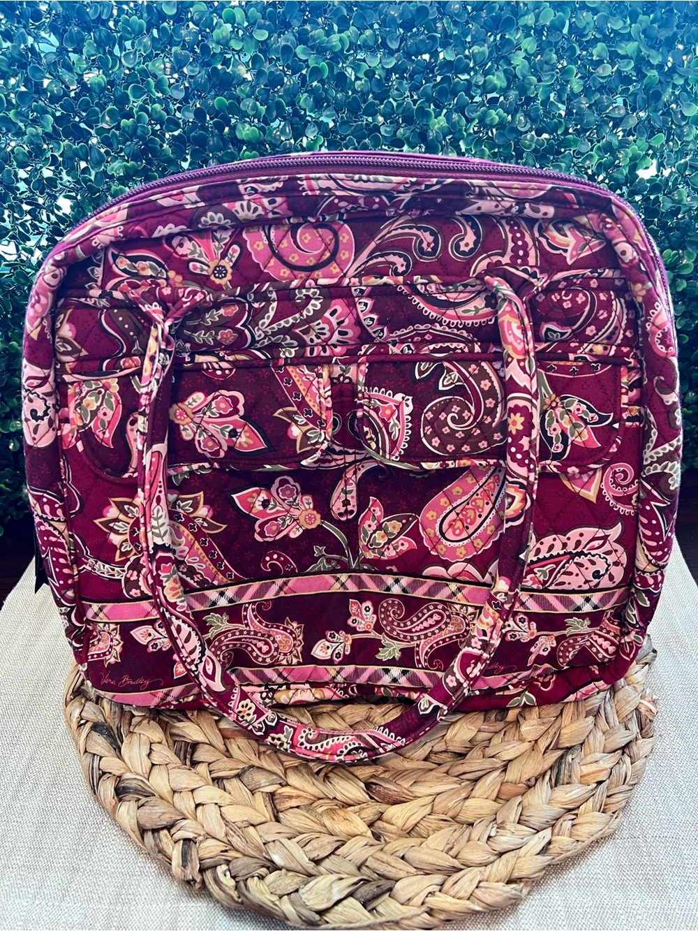 Vera Bradley Piccadilly Plum | Chelsea Bowler Bag | Paisley | Burgundy | Tote